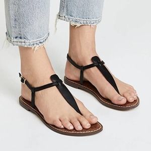 Sam Edelman Gigi Black & Brown Thong Sandals Size 9